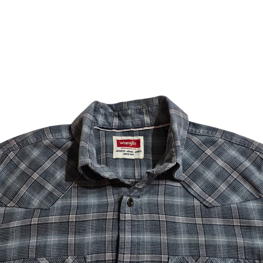 Wrangler Plaid Western Shirt Small Mens Long Sleeve‎ Button Up Cowboy Style